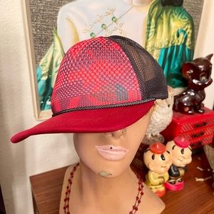 The North Face Red and Black Mesh Hat